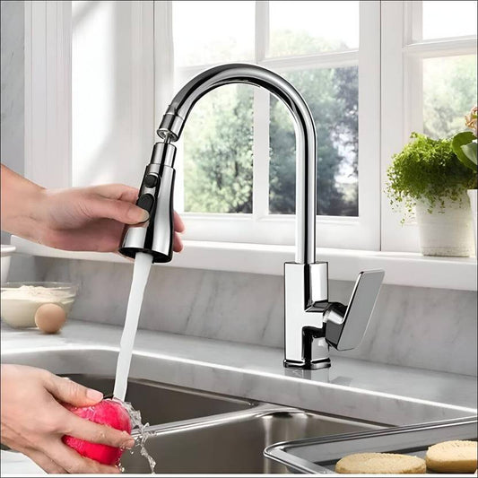 Trendhut Kitchen Faucet Extender, Chrome Plated, 3-Mode Spray Head, Flexible Extension Faucet Nozzle (Screw On)